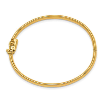 14K Gelbgold Poliert Klappbar Sicherheits Verschluss Baby Armreif