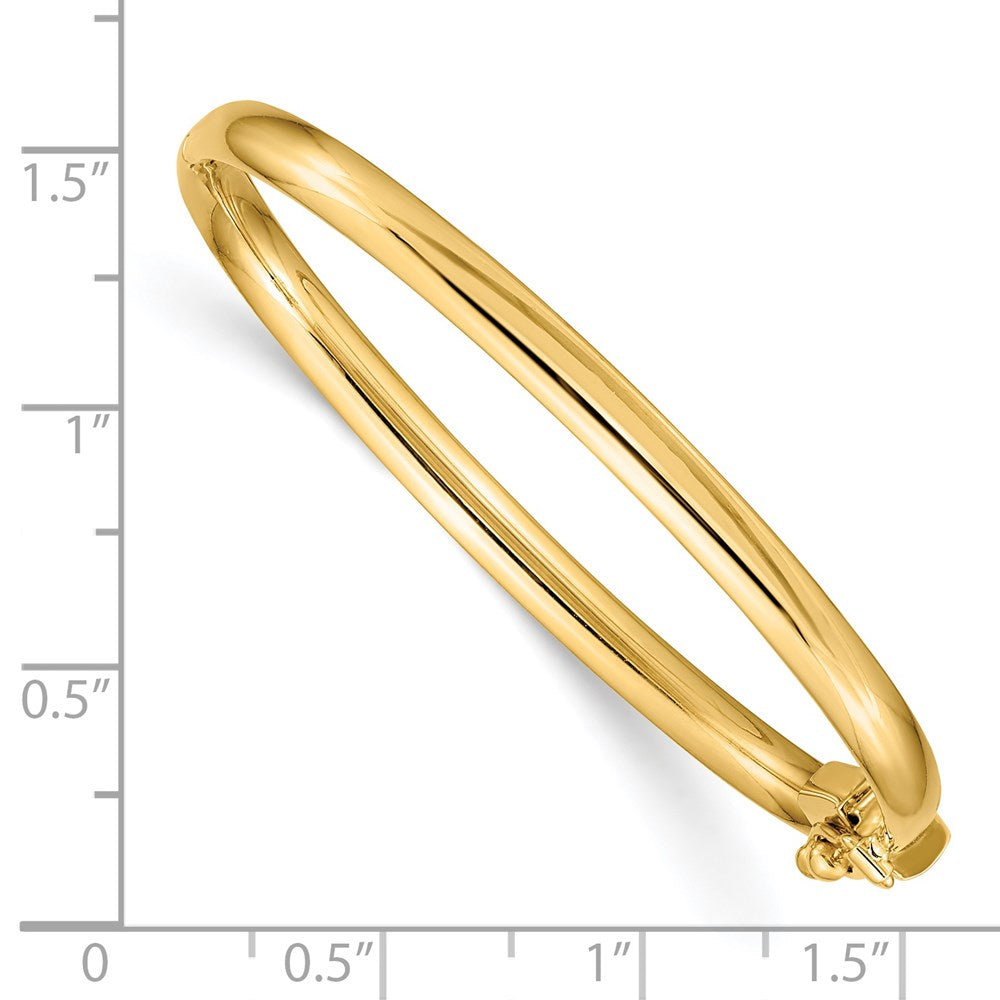 14K Gelbgold Poliert Klappbar Sicherheits Verschluss Baby Armreif