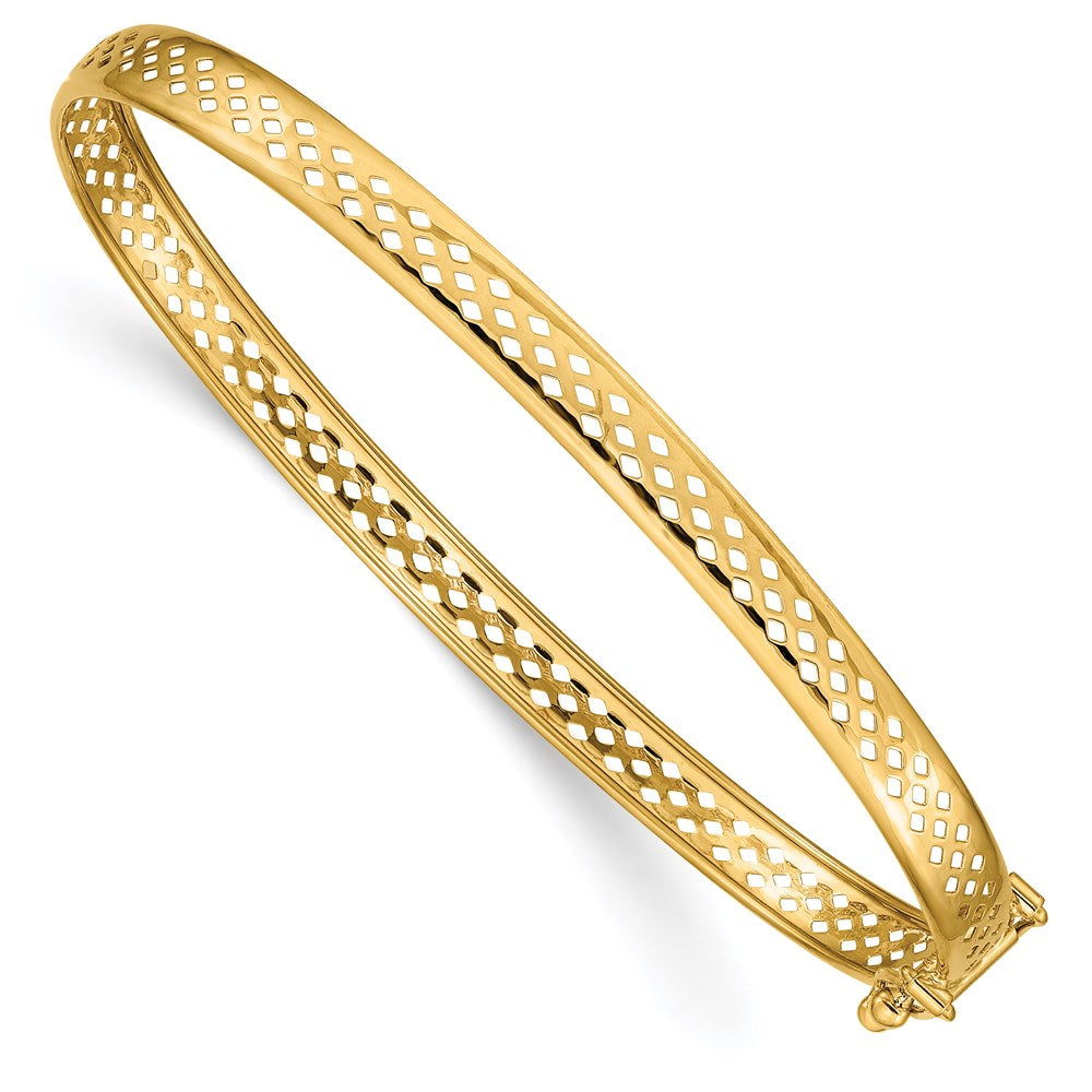 14K Gelbgold Poliert Sicherheits Verschluss 4.75mm Armreif