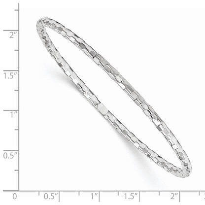 8 Zoll 14K Weißgold Strukturiert Schieber-on Armreif Armband