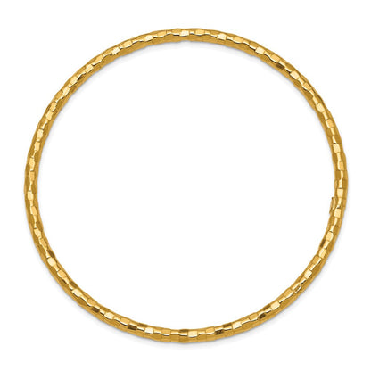 8 Zoll 14K Poliert Strukturiert Schieber-on Armreif Armband