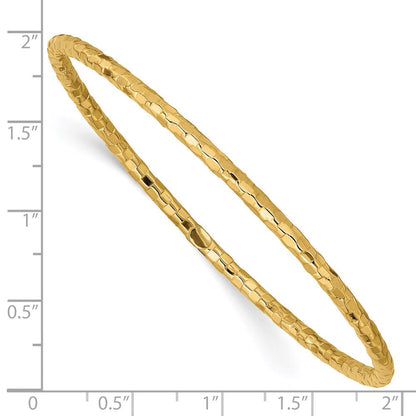 8 Zoll 14K Poliert Strukturiert Schieber-on Armreif Armband