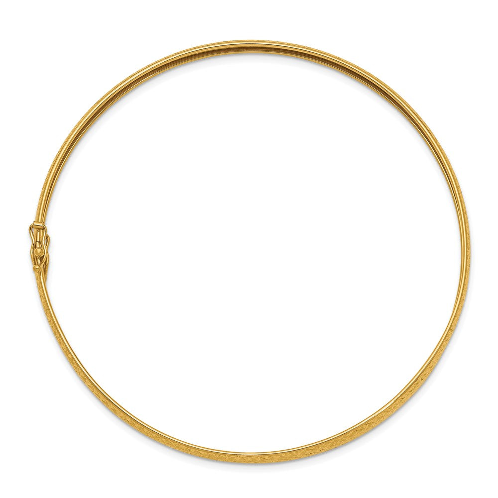 14K Gelbgold Poliert Diamantiert Flexibel Armreif
