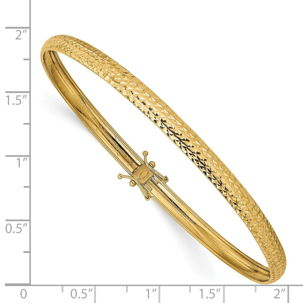 14K Gelbgold Poliert Diamantiert Flexibel Armreif