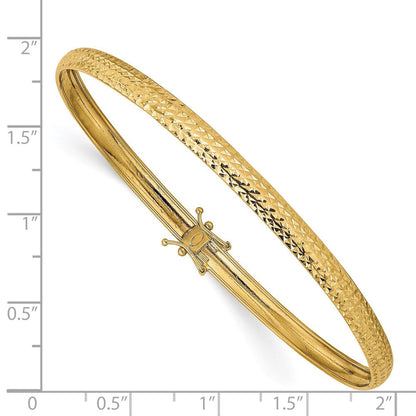 14K Gelbgold Poliert Diamantiert Flexibel Armreif