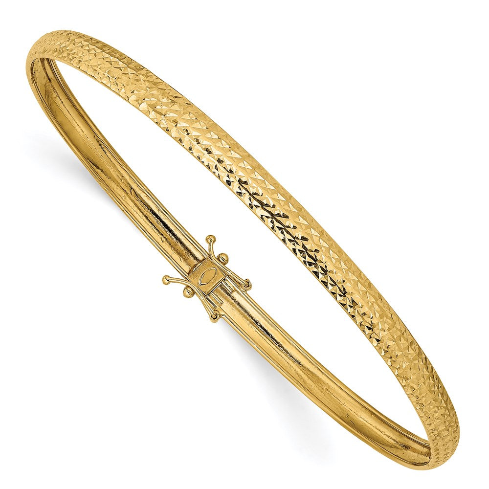14K Gelbgold Poliert Diamantiert Flexibel Armreif