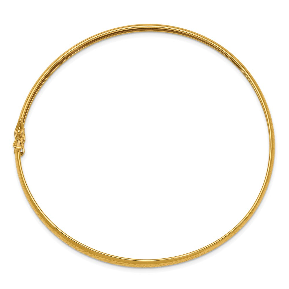 14K Gelbgold Poliert Diamantiert Flexibel Armreif
