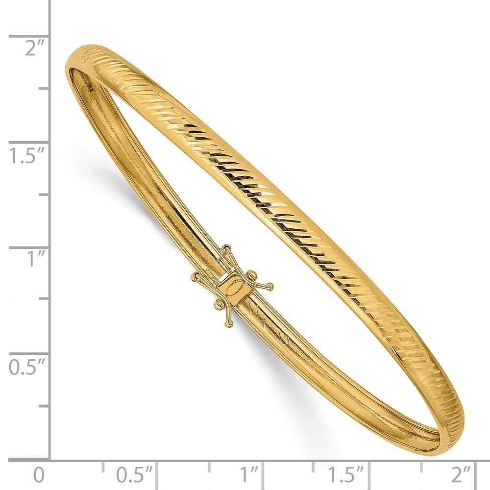 14K Gelbgold Poliert Diamantiert Flexibel Armreif
