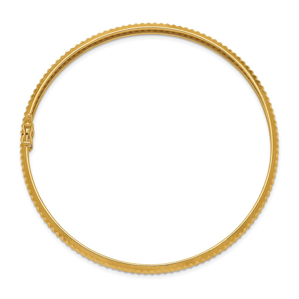 14K Gelbgold Poliert Strukturiert Flexibel Armreif