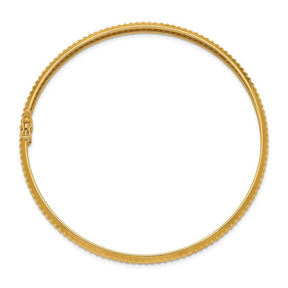 14K Gelbgold Poliert Strukturiert Flexibel Armreif