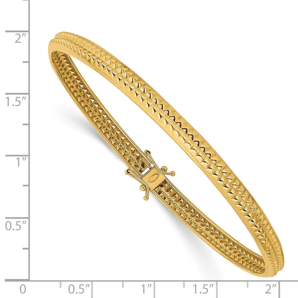 14K Gelbgold Poliert Strukturiert Flexibel Armreif
