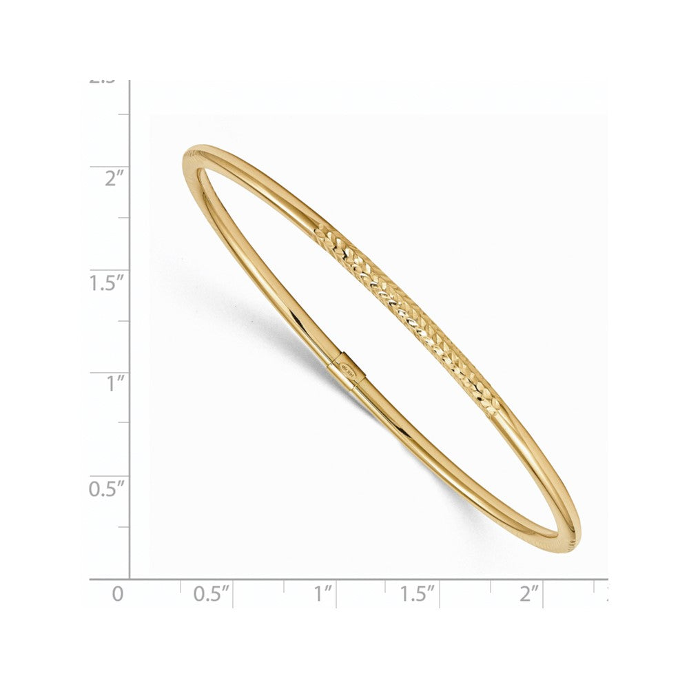 14K Gelbgold Poliert Diamantiert Schieber auf Armreif