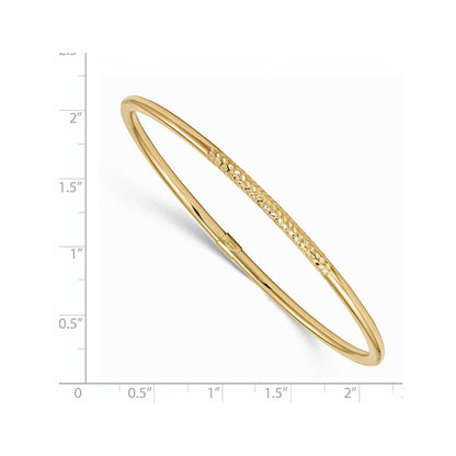 14K Gelbgold Poliert Diamantiert Schieber auf Armreif