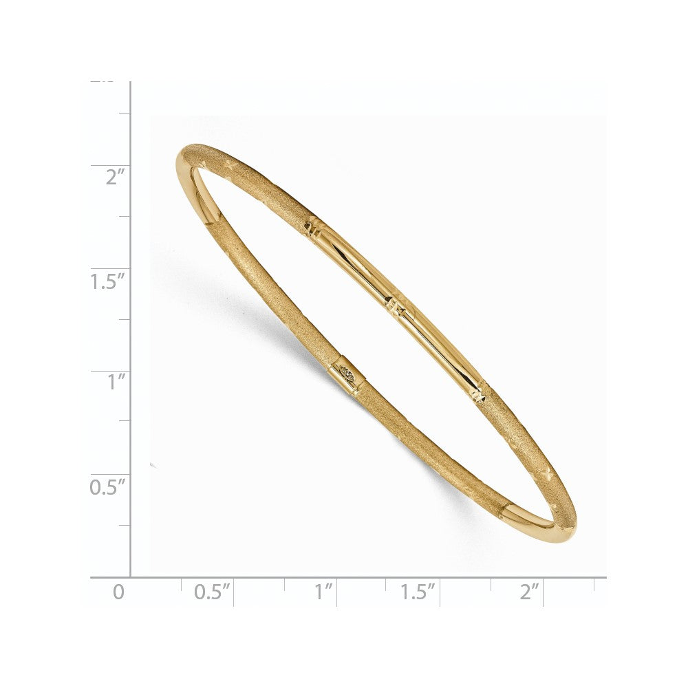 14K Gelbgold Poliert Satiniert Diamantiert Schieber auf Armreif