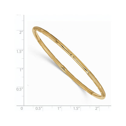 14K Gelbgold Poliert Satiniert Diamantiert Schieber auf Armreif