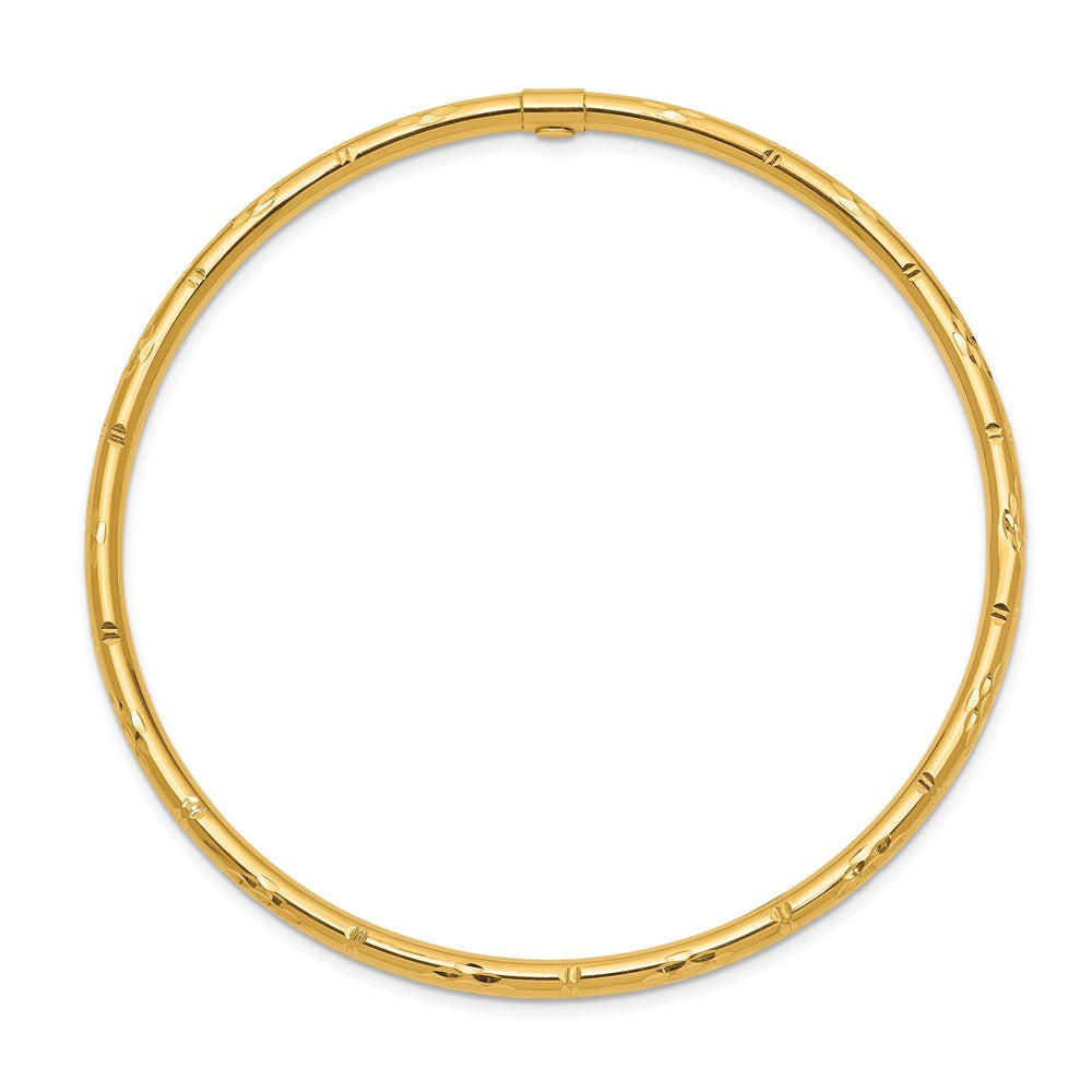 14K Gelbgold Poliert Diamantiert Schieber-on Armreif