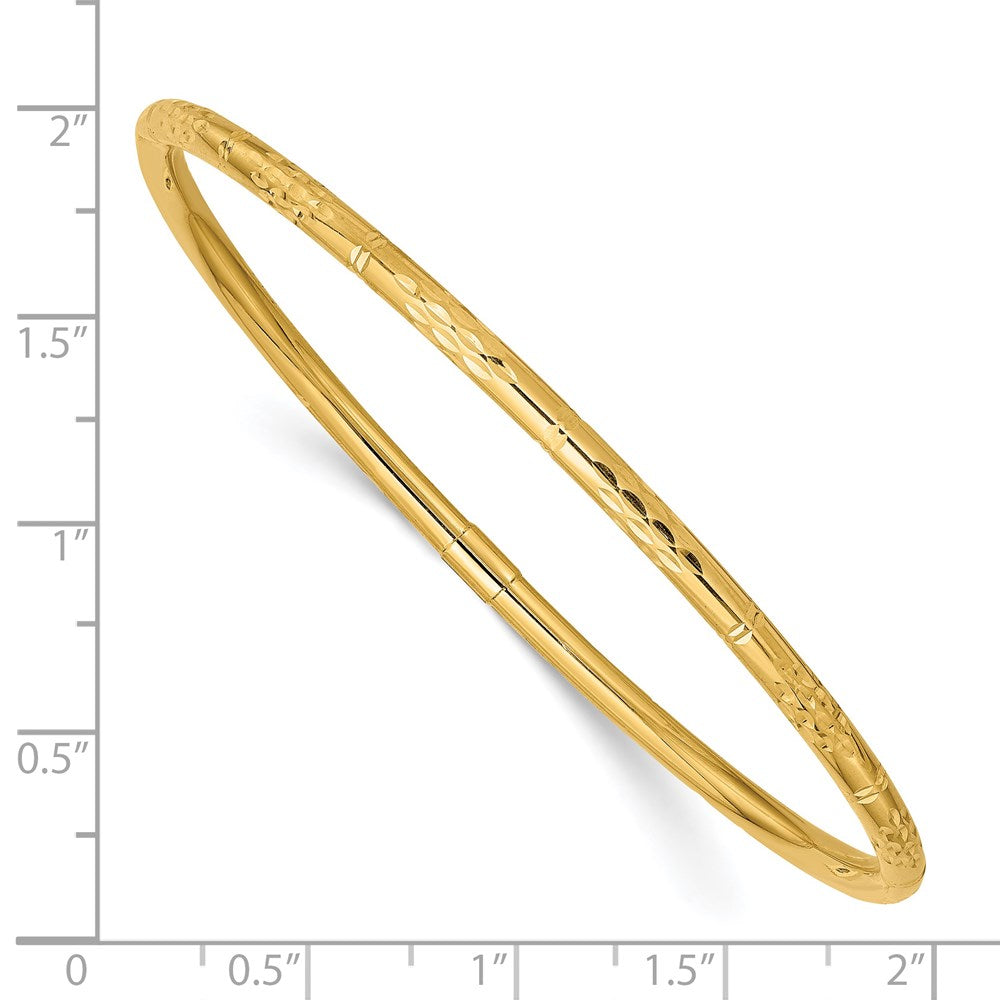 14K Gelbgold Poliert Diamantiert Schieber-on Armreif