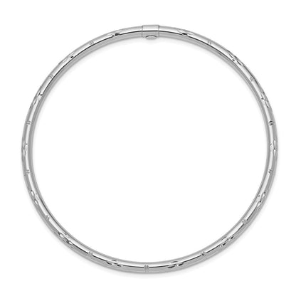 14K Weißgold Poliert Diamantiert Schieber-on Armreif