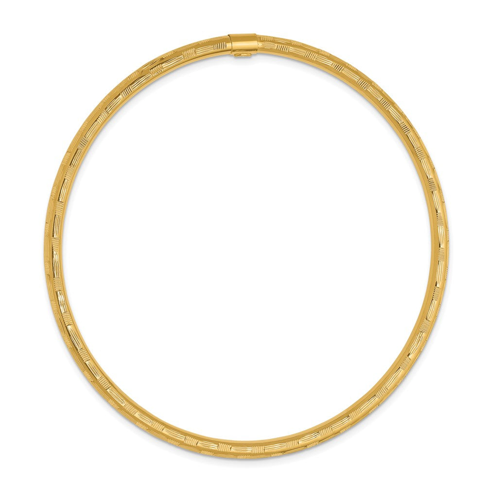 14K Gelbgold Diamantiert Schieber-on Armreif