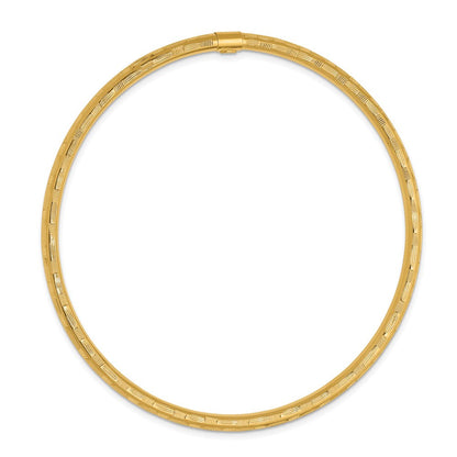 14K Gelbgold Diamantiert Schieber-on Armreif