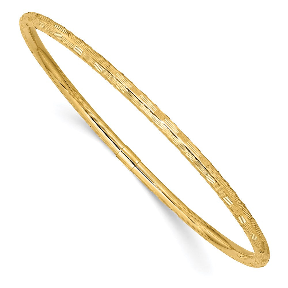 14K Gelbgold Diamantiert Schieber-on Armreif