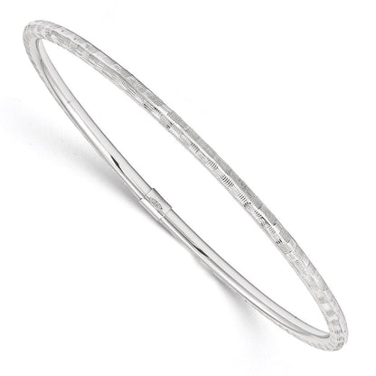 14K Weißgold Diamantiert Schieber auf Armreif