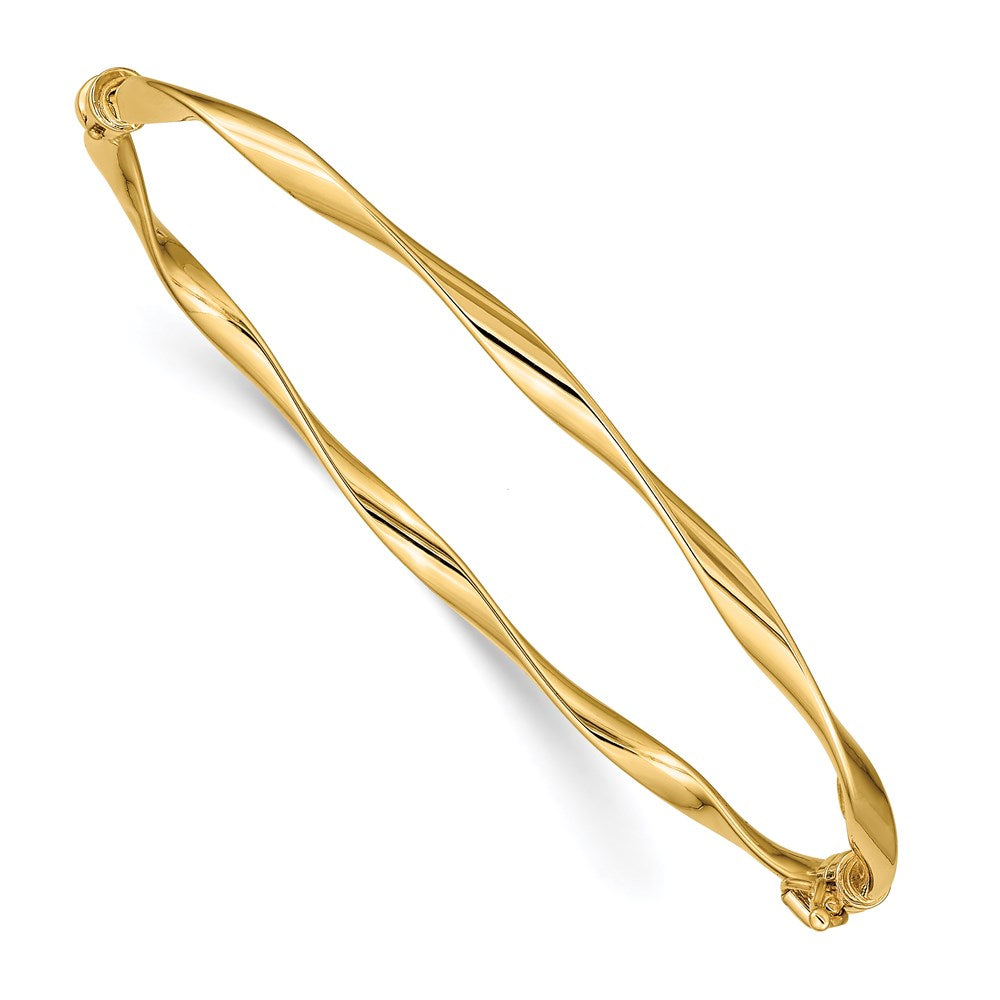 7 Zoll 14K Poliert Gedreht Klappbar Armreif Armband