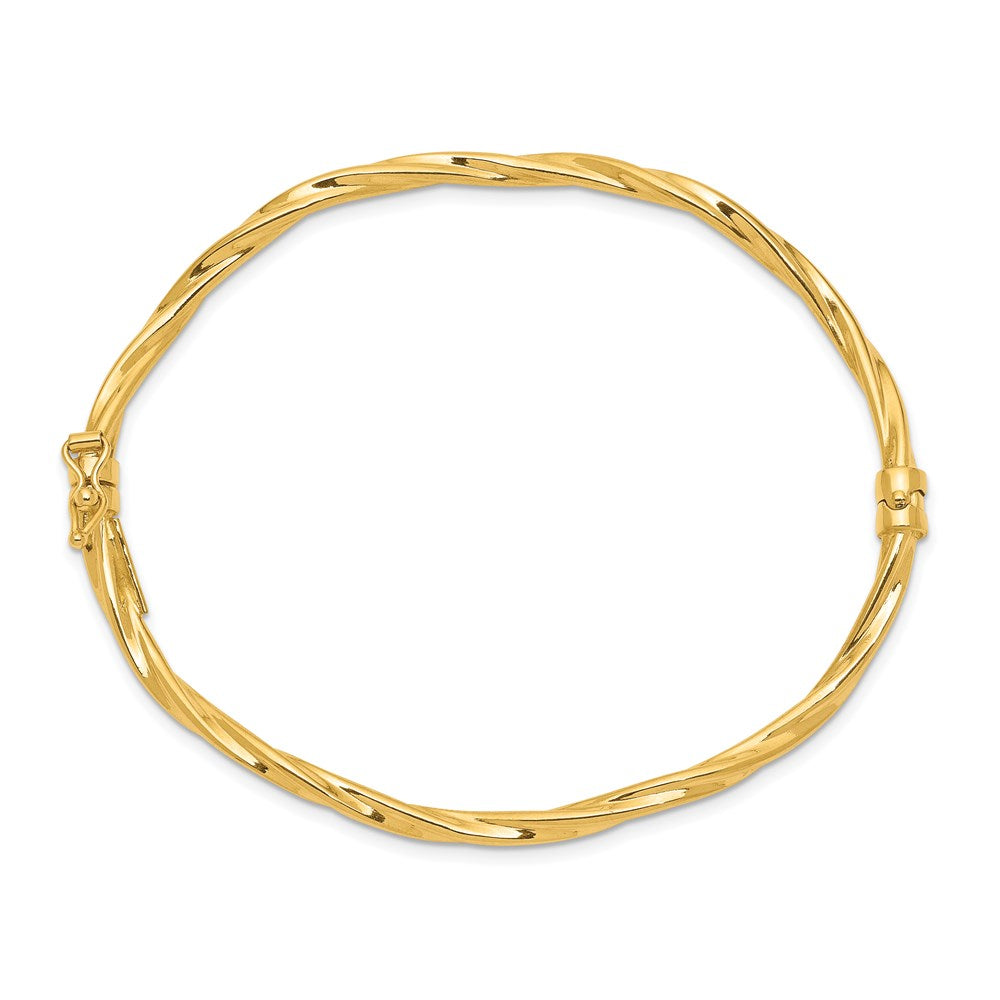 7 Zoll 14K Poliert Gedreht Klappbar Armreif Armband