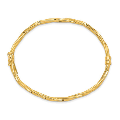 7 Zoll 14K Poliert Gedreht Klappbar Armreif Armband