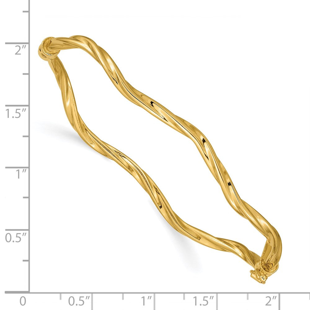 7 Zoll 14K Poliert Gedreht Klappbar Armreif Armband