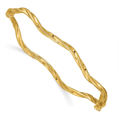 7 Zoll 14K Poliert Gedreht Klappbar Armreif Armband