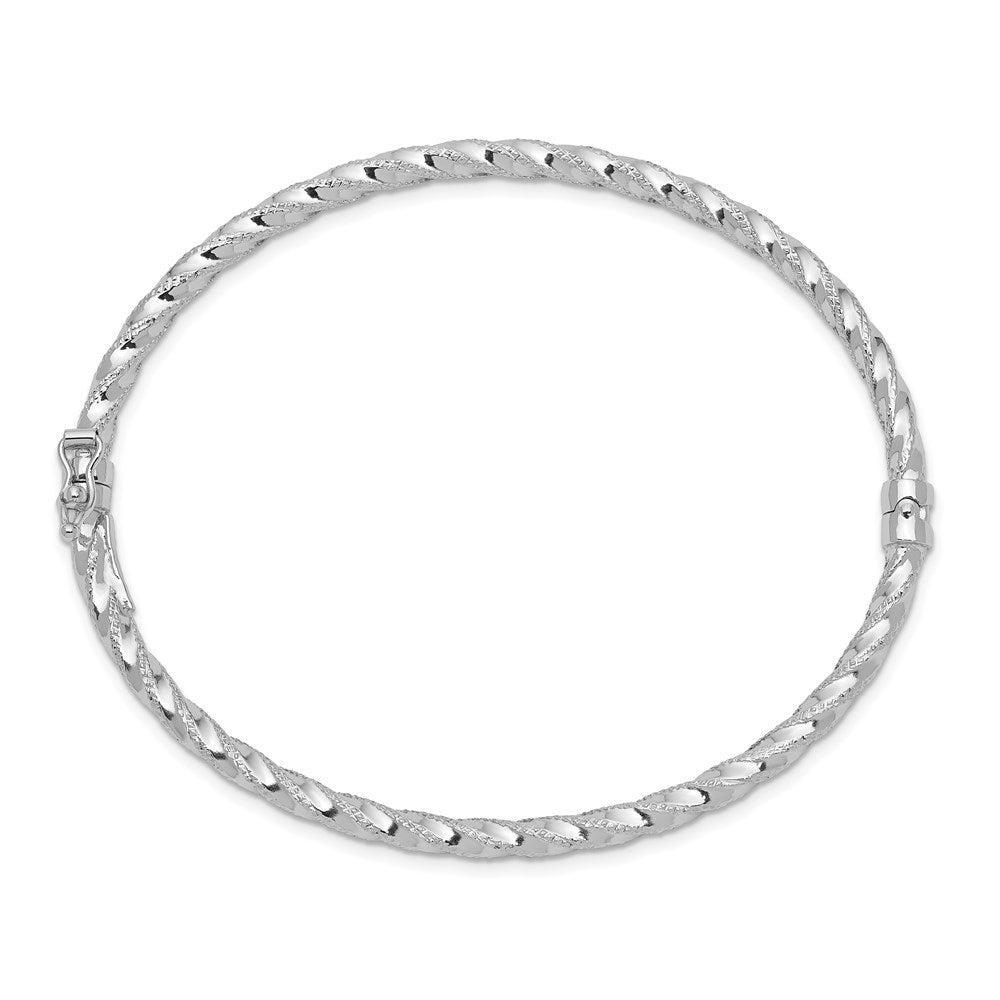 7 Zoll 14K Wg Poliert Strukturiert Klappbar Armreif Armband