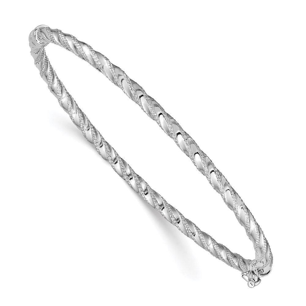 7 Zoll 14K Wg Poliert Strukturiert Klappbar Armreif Armband
