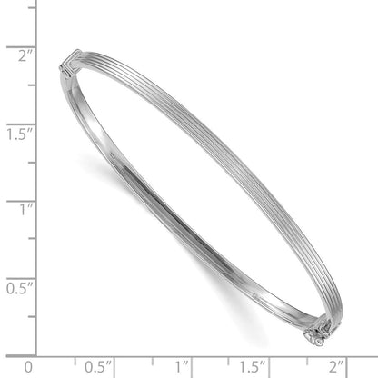 7 Zoll 14K Weißgold Poliert Strukturiert Klappbar Armreif Armband