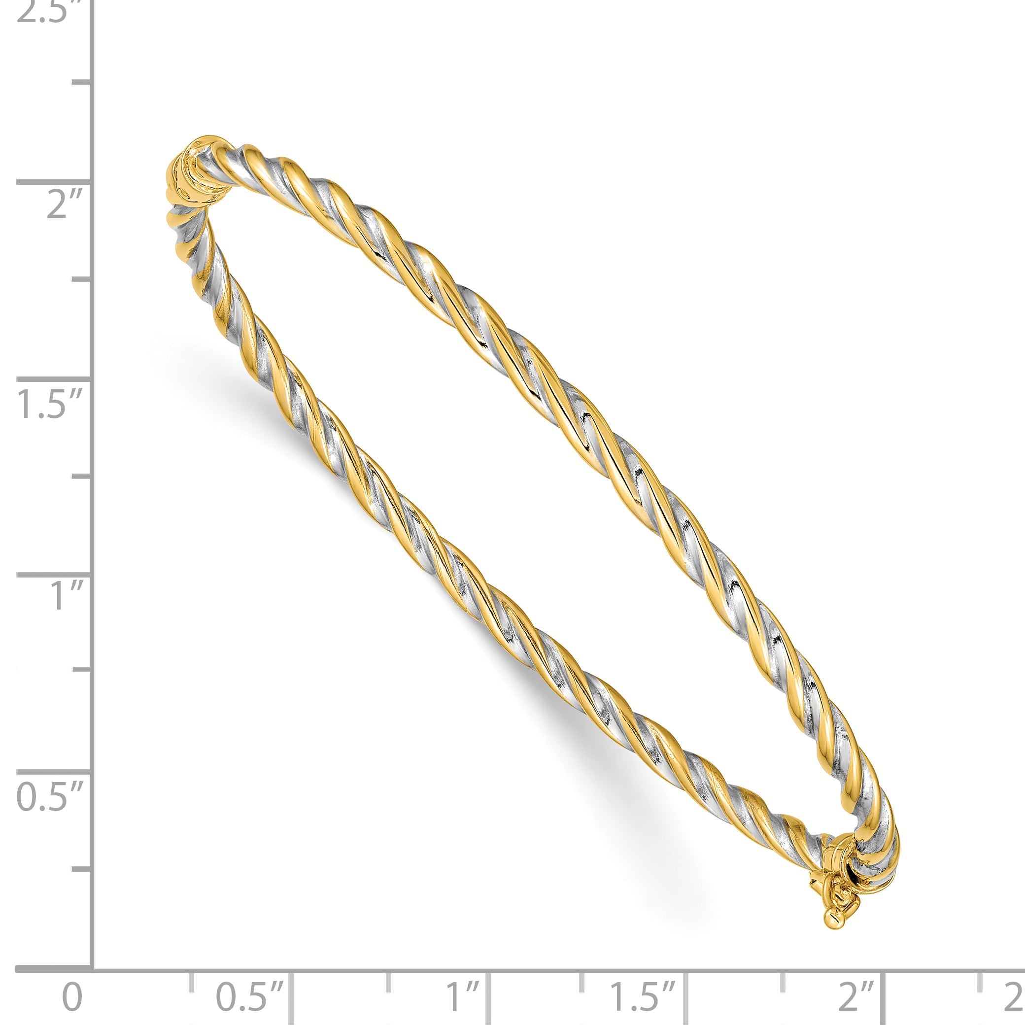 7 Zoll 14K Bicolor Poliert Klappbar Armreif Armband