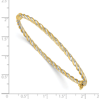 7 Zoll 14K Bicolor Poliert Klappbar Armreif Armband
