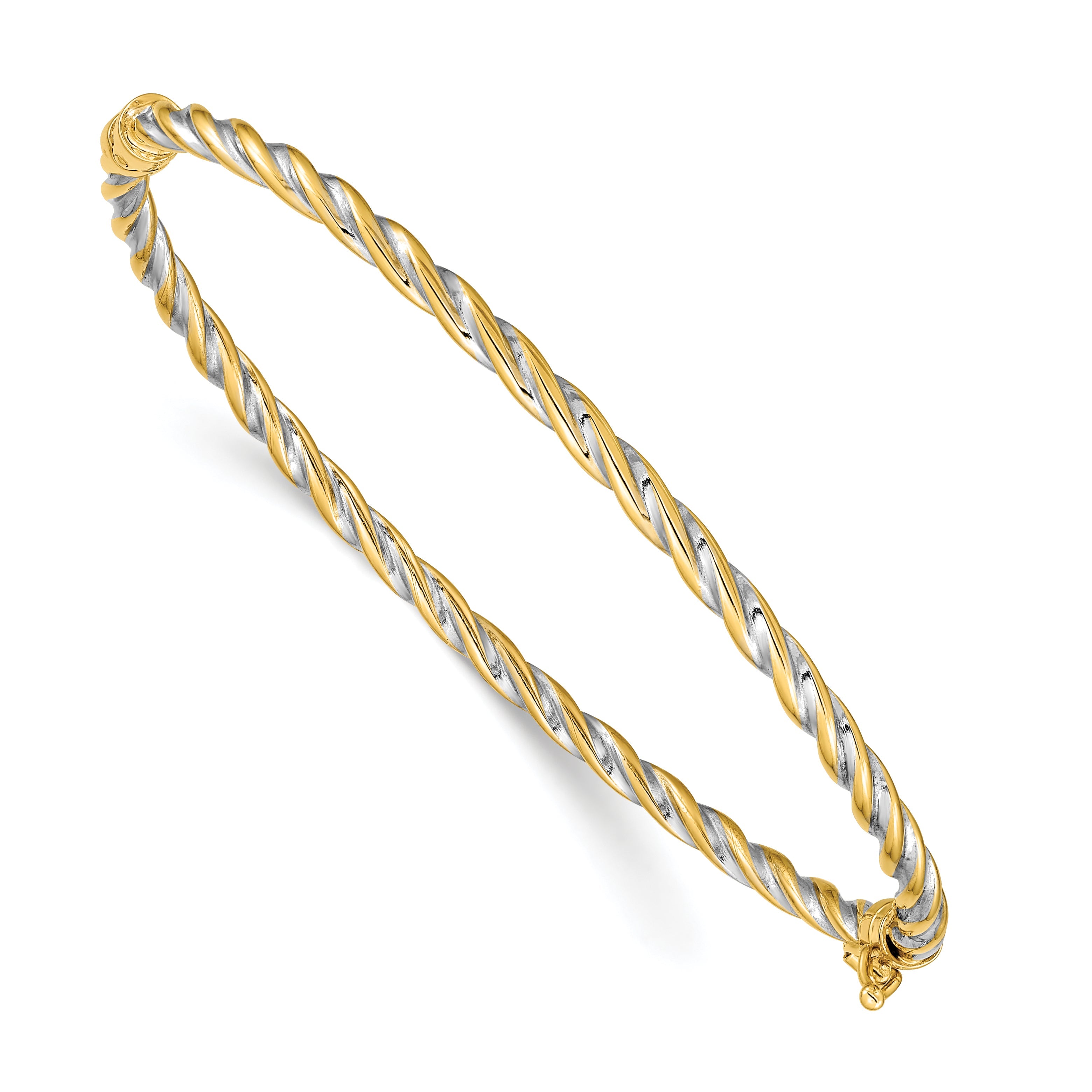 7 Zoll 14K Bicolor Poliert Klappbar Armreif Armband