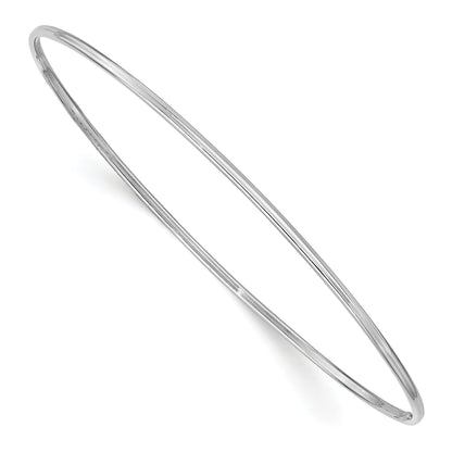 8 Zoll 14K Weißgold 1.5mm Poliert Schieber-on Armreif Armband