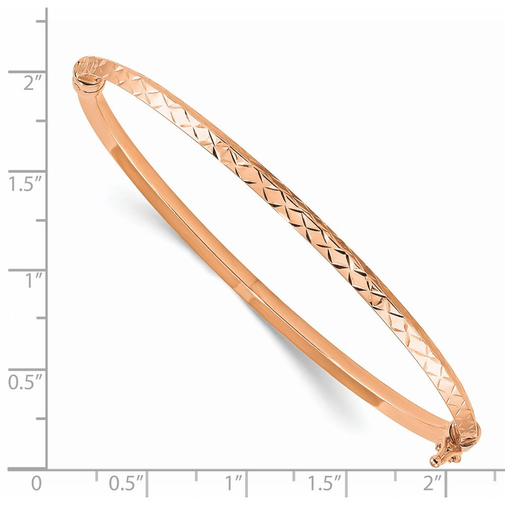 7 Zoll 14K Roségold Poliert Diamantiert Klappbar Armreif Armband