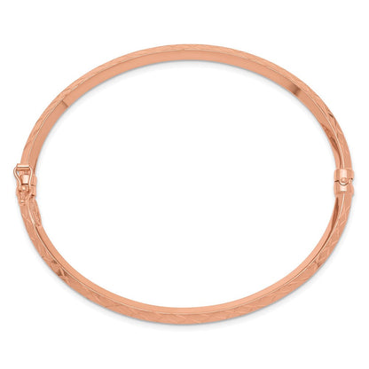 7 Zoll 14K Roségold Poliert Diamantiert Klappbar Armreif Armband