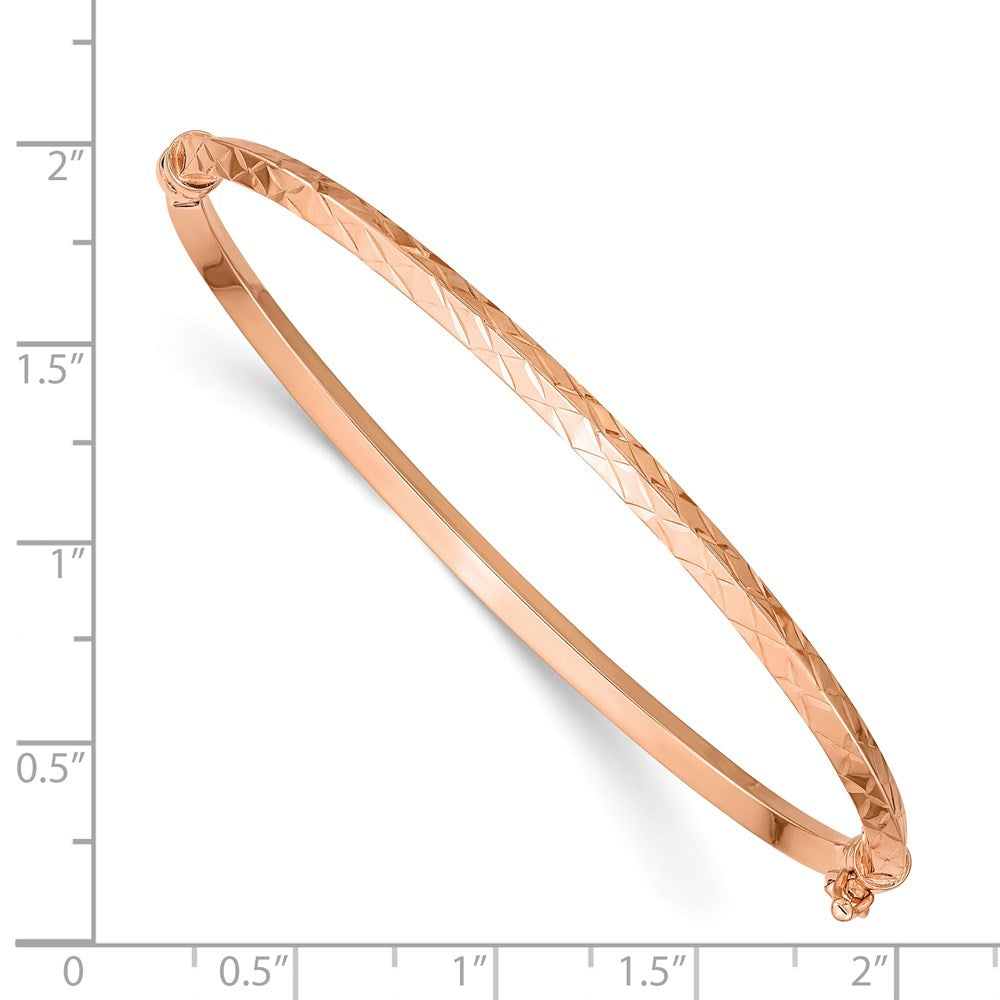 7 Zoll 14K Roségold Poliert Diamantiert Klappbar Armreif Armband