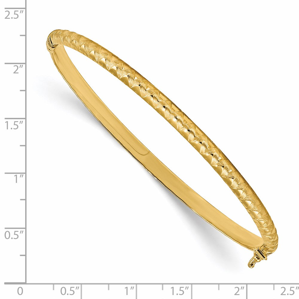 14K Gelbgold Poliert Gebürstet Armreif