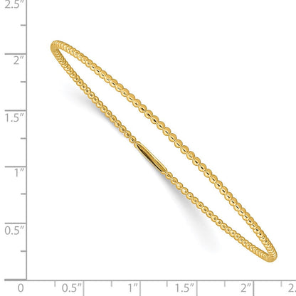 14K Gelbgold Gekugelt Schieber-on Armreif
