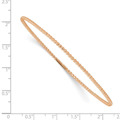 14K Roségold Gekugelt Schieber-on Armreif