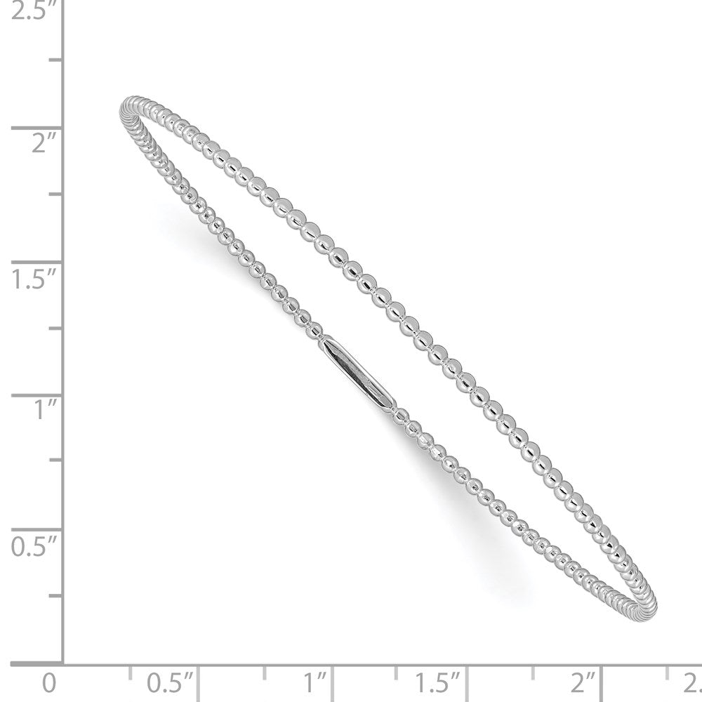 14K Weißgold Gekugelt Schieber-on Armreif