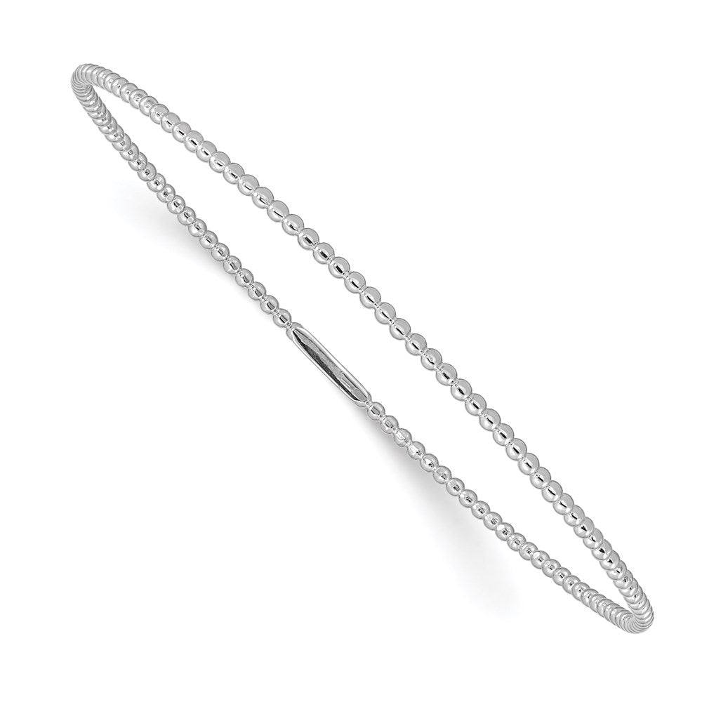 14K Weißgold Gekugelt Schieber-on Armreif