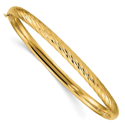 14K Gelbgold 3/16 Strukturiert Klappbar Armreif
