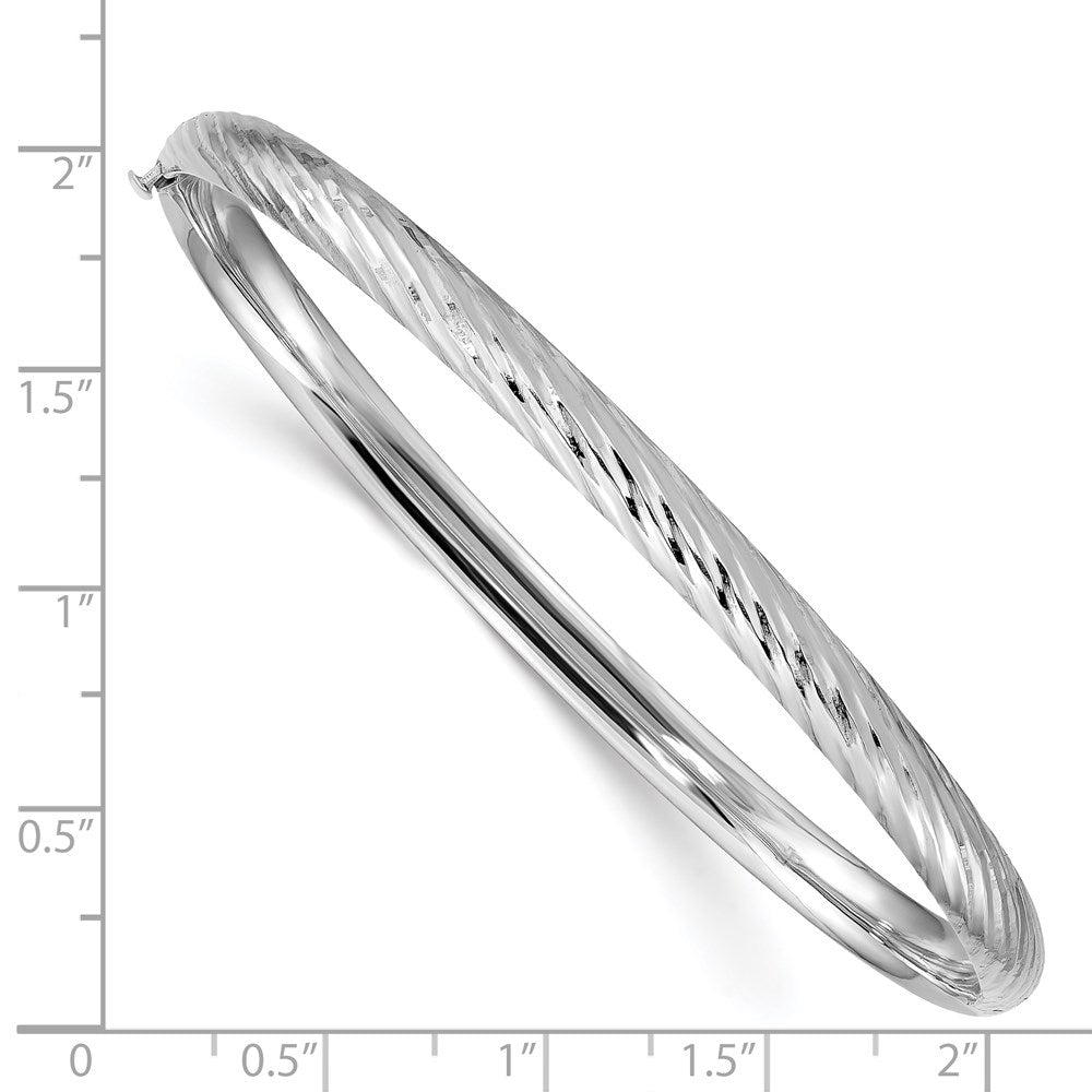 14K Weißgold 3/16 Strukturiert Klappbar Armreif