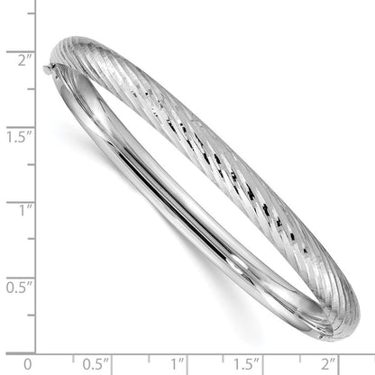 14K Weißgold 4/16 Strukturiert Klappbar Armreif