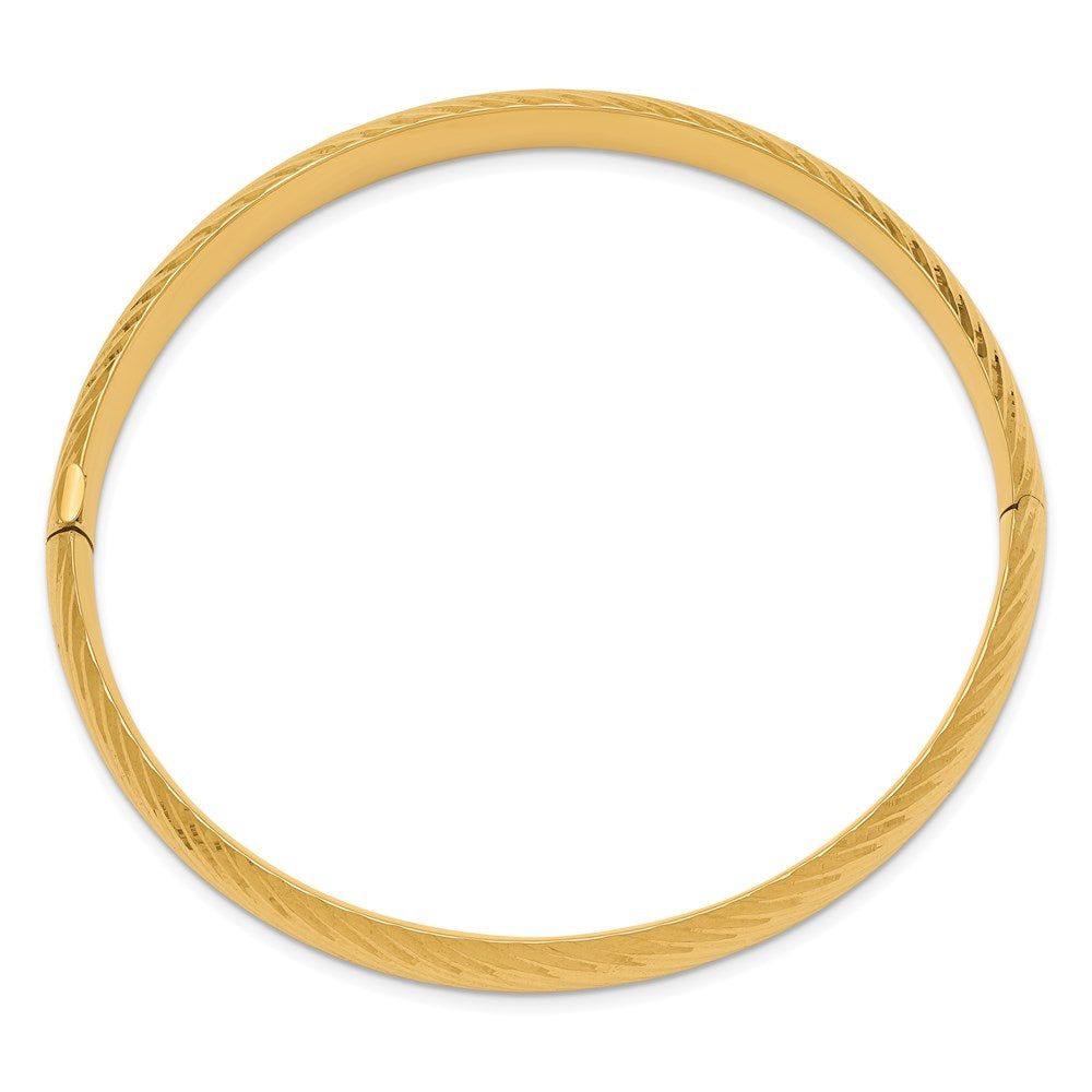 14K Gelbgold 5/16 Strukturiert Klappbar Armreif